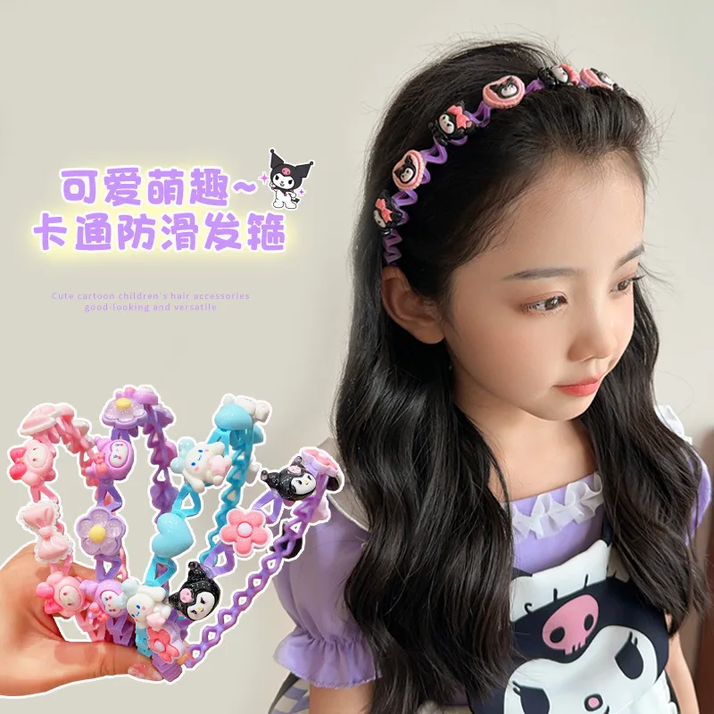 

Sanrio children's hair bands broken girls headdress kuromi with teeth non-slip hair bands little girl hair clips