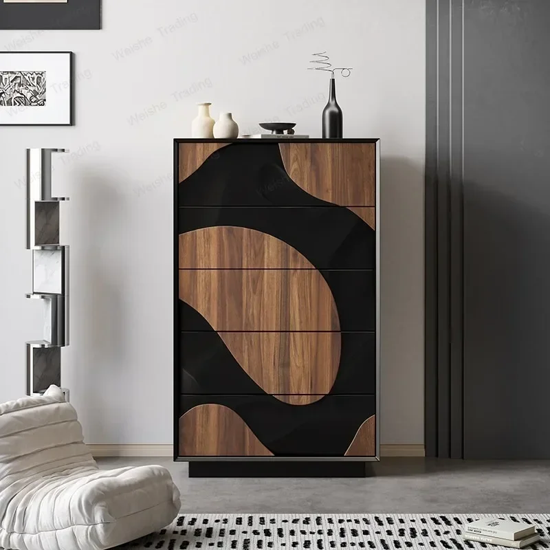 Medieval chest of drawers, color matching, streamline modeling cabinet, art entrance multi-functional locker, decorative