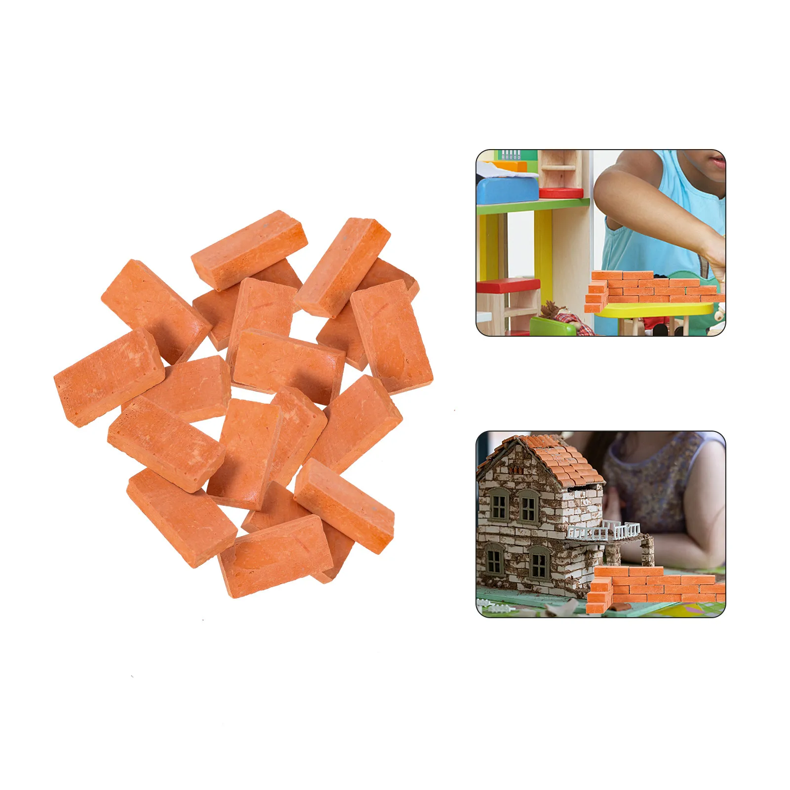 

20Pcs Miniature Brick Construction Clay DIY Building Accessories Sand Table Scene Micro Landscape Decoration Miniature Bricks