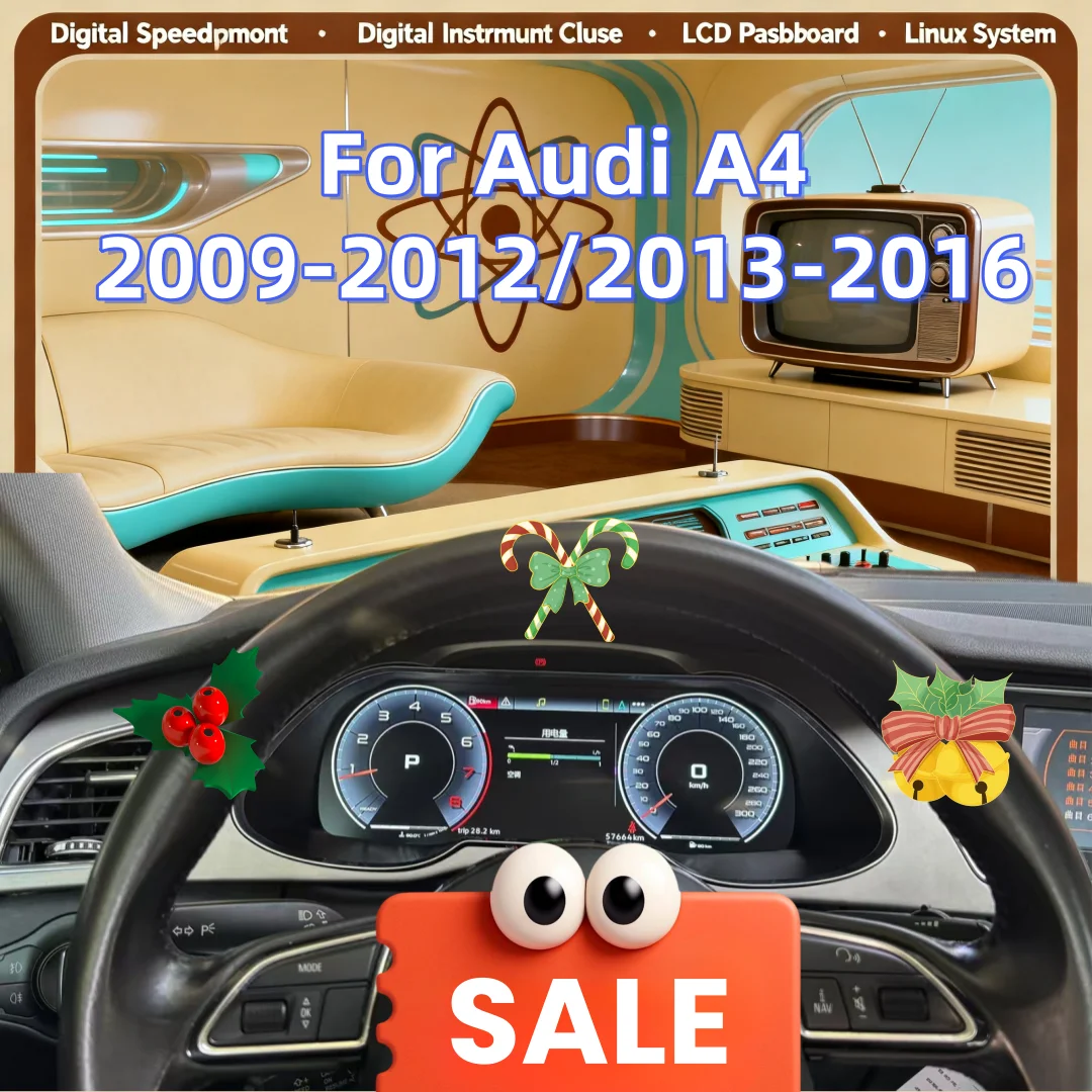 

12.3-inch HD screen For Audi A4 2009-2012-2013-2016 speedometer, dashboard, plug and play, HD LCD digital instrument panel