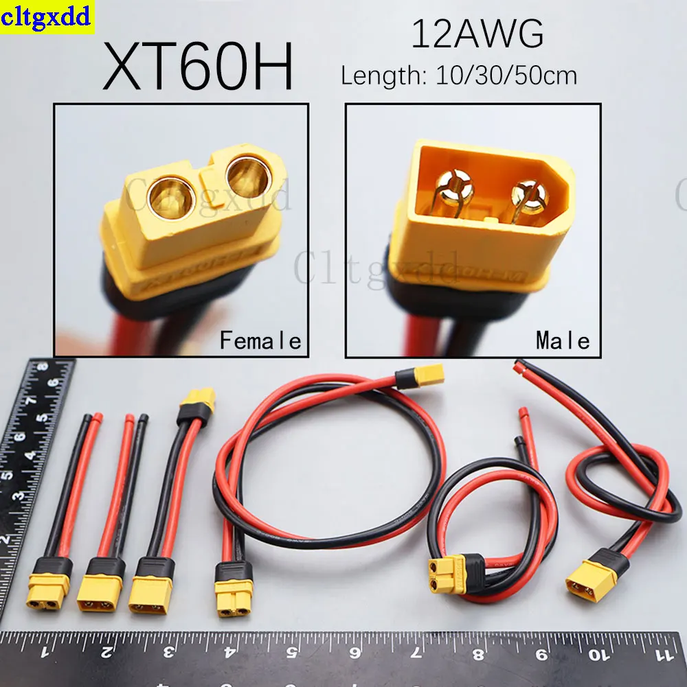 

Cltgxdd 1piee Amass XT60 XT60H cable male female with sheathed plug 12AWG silicon wire for RC Lipo battery FPV drone connector