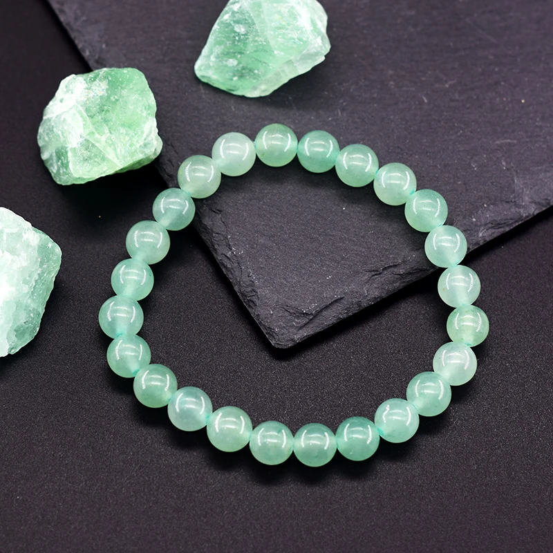Genuine Natural Green Aventurine Beaded Bracelets Women Dongling Jade Quartz Mala Bead Bracelet Meditation Healing Jewelry Gift