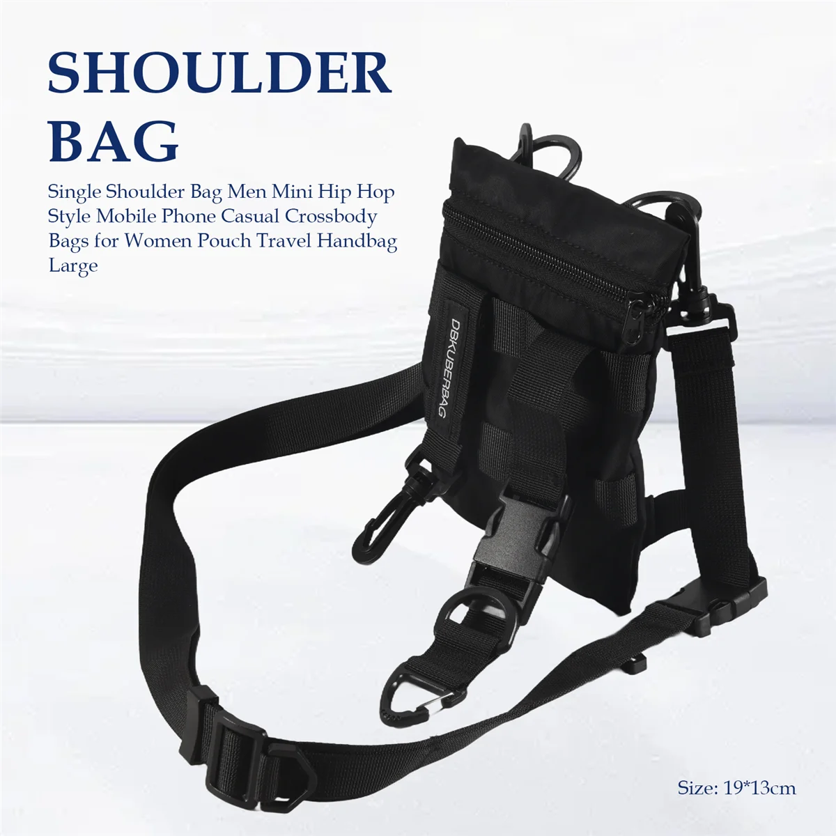 FZFZ 싱글 숄더백 남성 미니 힙합 스타일 휴대폰 캐주얼 크로스백 여성 파우치 여행 핸드백 대형