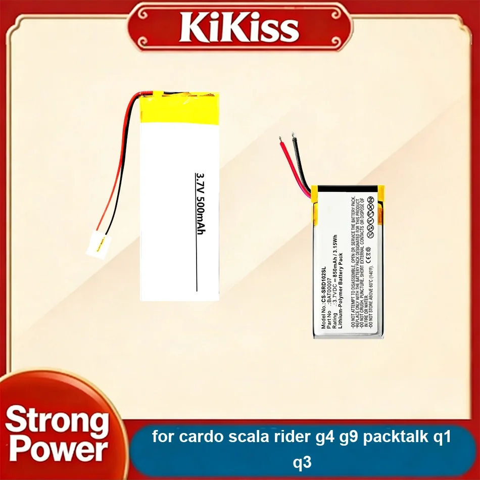 

Battery Premium Replacement BAT00007 WW452050PL ( 405020 2LINE ) 500-900mAh For Cardo Scala Rider G4 G9 Packtalk Q1 Q3