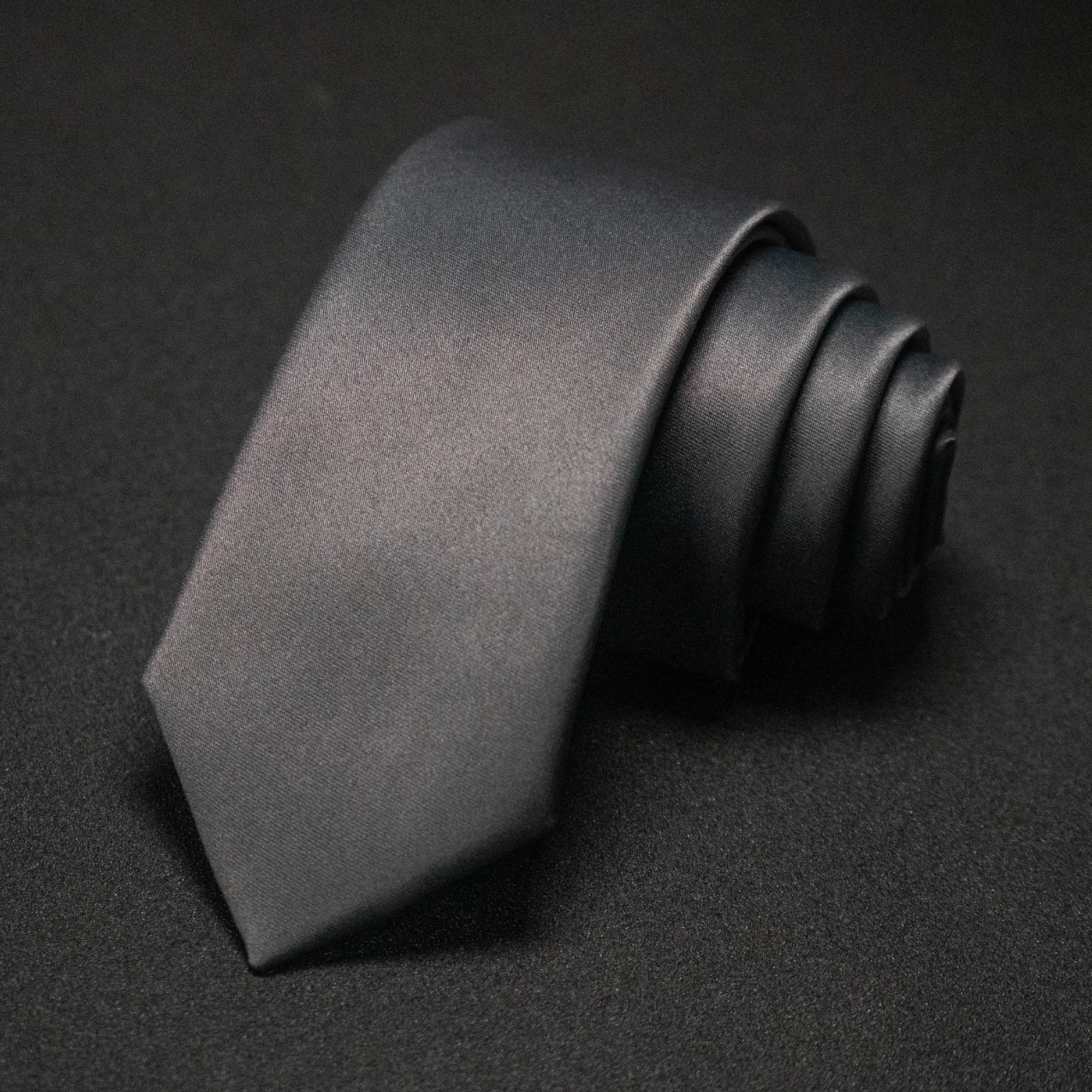 6cm Schmale Einfarbige Herren-Krawatte Blau Schwarz Schlichte Formelle Krawatte Mehrfarbig Optional Cosplay Rollenspiel Geschäft Hochzeit Party – Detail 5