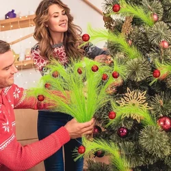 3PCS Christmas Tree Topper 17'' Curly Stems Lime Green Curly Xmas Tree Ornaments Stems  Home Office Wreath Craft Decoration