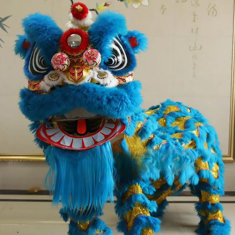 Two Person Dragon and Lion Dance Props Foshan Head Crane Costume South Lion Dance Costume