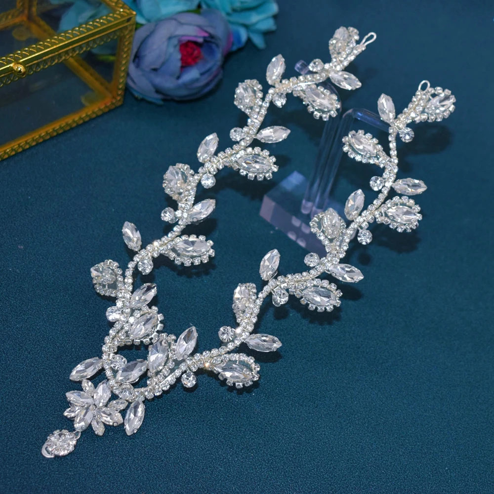 A501 Rhinestone Women Headpiece Party Jewelry Gift Crystal Forehead Chain Wedding Hair Wear Accessories Bridal Headdress