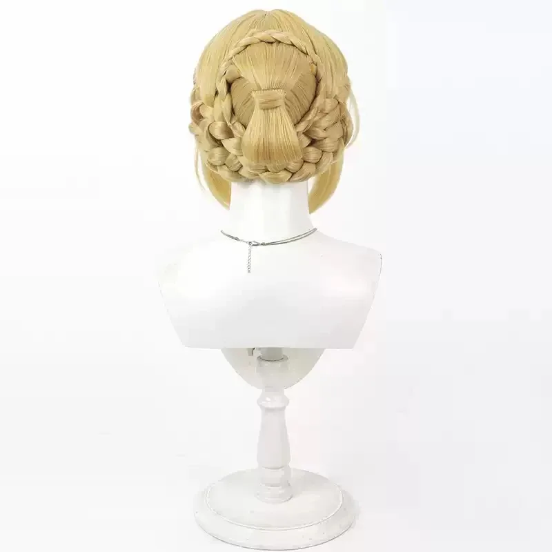 

CyZenless Zone Zero Evelynn Chevalier Косплей Парик Золотая плетеная булочка Звезды лиры Термостойкие синтетические волосы Костюм на Хэллоуин