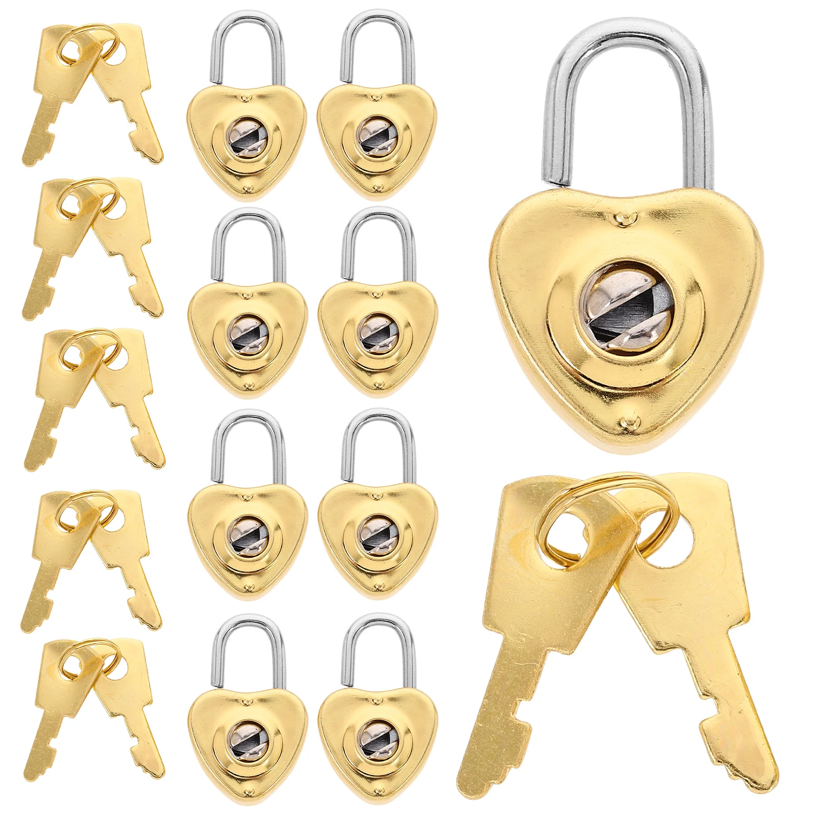 

1Set Mini Heart Shape Lock Key Small Craft Padlock Vintage Diary Jewelry Box Lock Vintage Locks Mini Box Locks