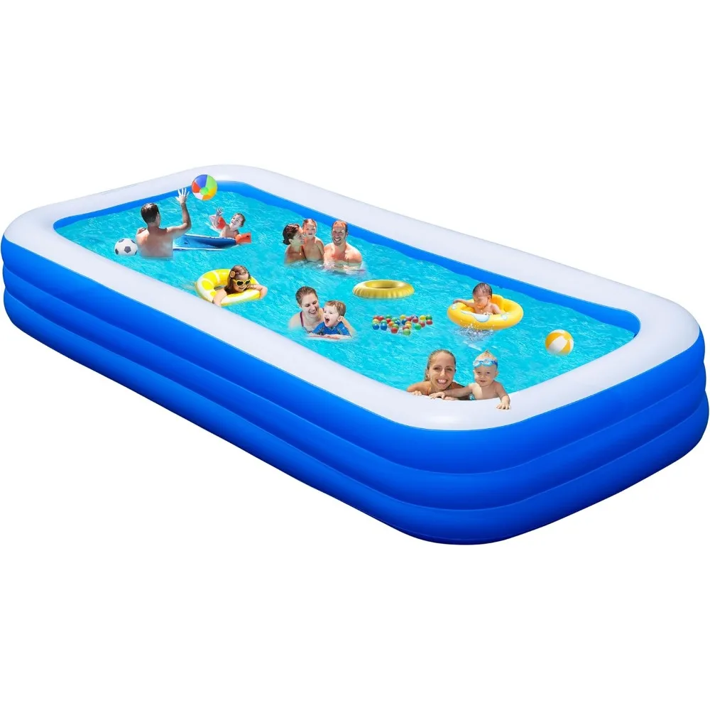 

Extra Large Inflatable Pool with Pump, 158"x74"x22" Big Outdoor Blow Up Pool for Adults, Full Size Family Inflatable Swimming P