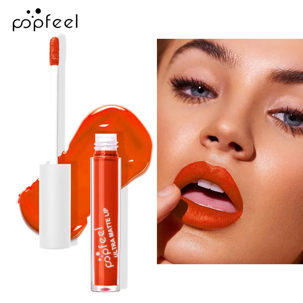 POPFEEL Party Lip Glaze Personality Candy Color Lip Gloss, Black Lip Glaze, Non-stick Cup Long Lasting Lip Gloss