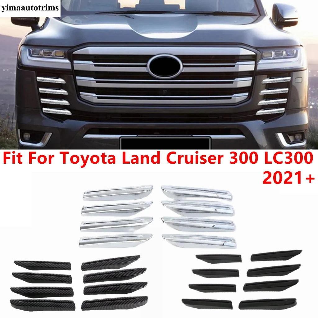 

Car Front Bumper Middle Net Grille Strip Decoration Sequins Cover Trim Accessories For Toyota Land Cruiser 300 LC300 2021 - 2025
