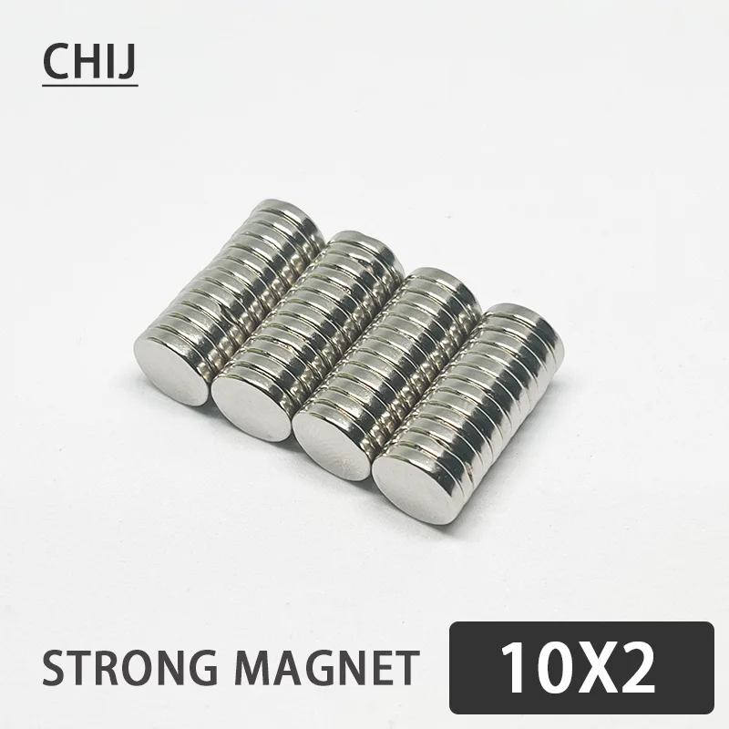 50/100/200PCS Round 10mm X 2mm Durable Super Strong Magnet N35 Permanent NdFeB 10*2 Powerful Magnetic Disc imanes Hot Sale