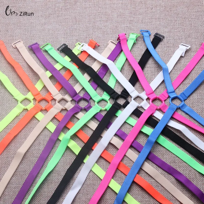 

Carefree Fish 1cm Candy Color Elastic Bra Straps Back Cross Slip-Resistant Underwear Bra Strap With Fashion Women Accessories