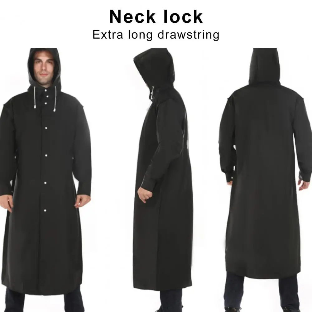 Fashionable Waterproof Jacket Men's Waterproof Rain Poncho with Hood Lightweight Long Safety Raincoat with Reflective Stripes