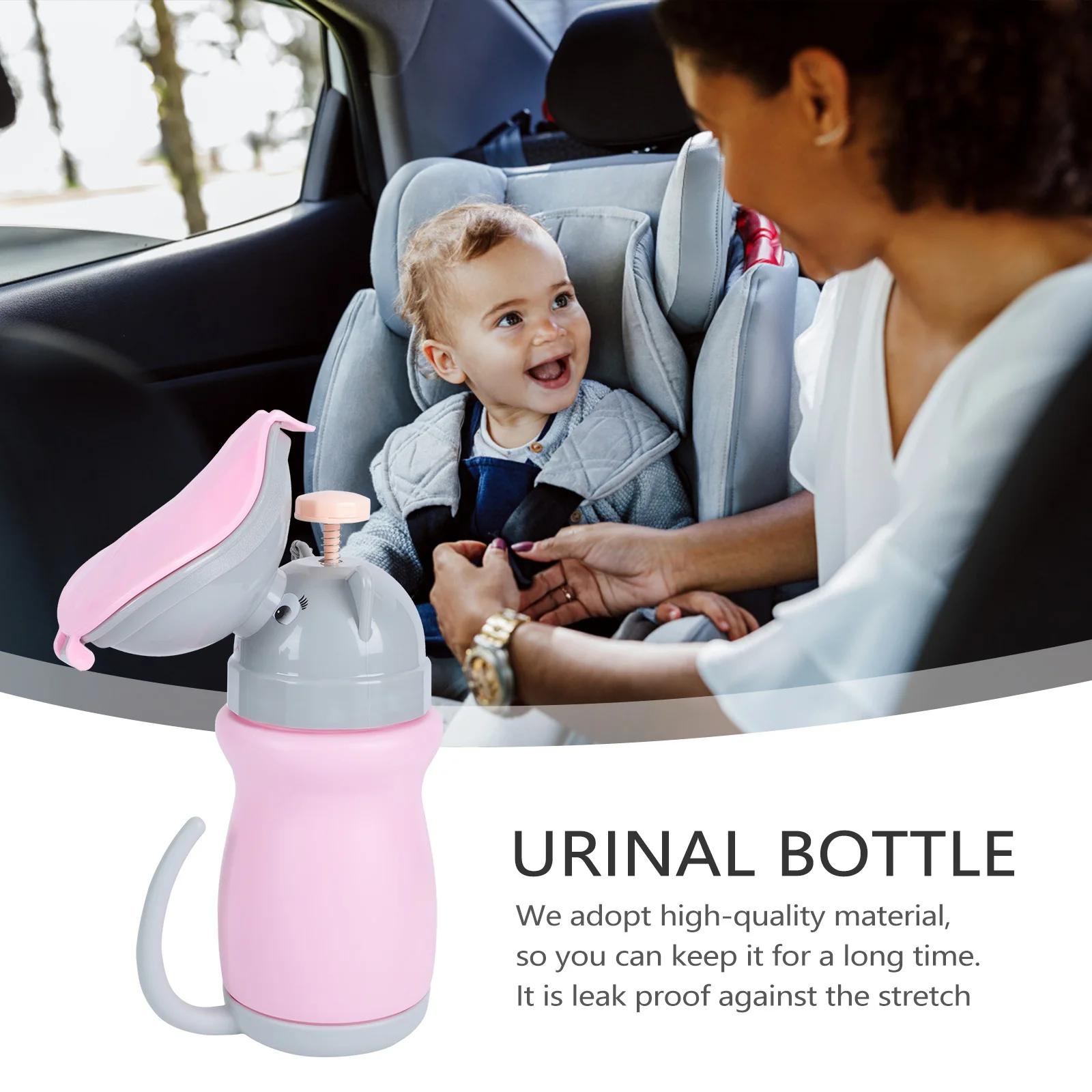 

Portable Urinal Bottle Kids Car Travel Potty Training Baby Girl Boy ABS PP Lightweight Small Size Easy Portable Sturdy Durable