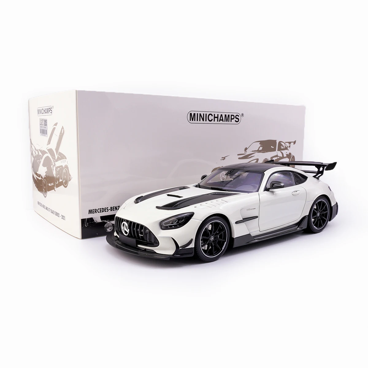 1:18 Mercedes-Benz AMG GT BLACK SERIES MINICHAMPS original full-open alloy compression shaft miniature model, adult decoration