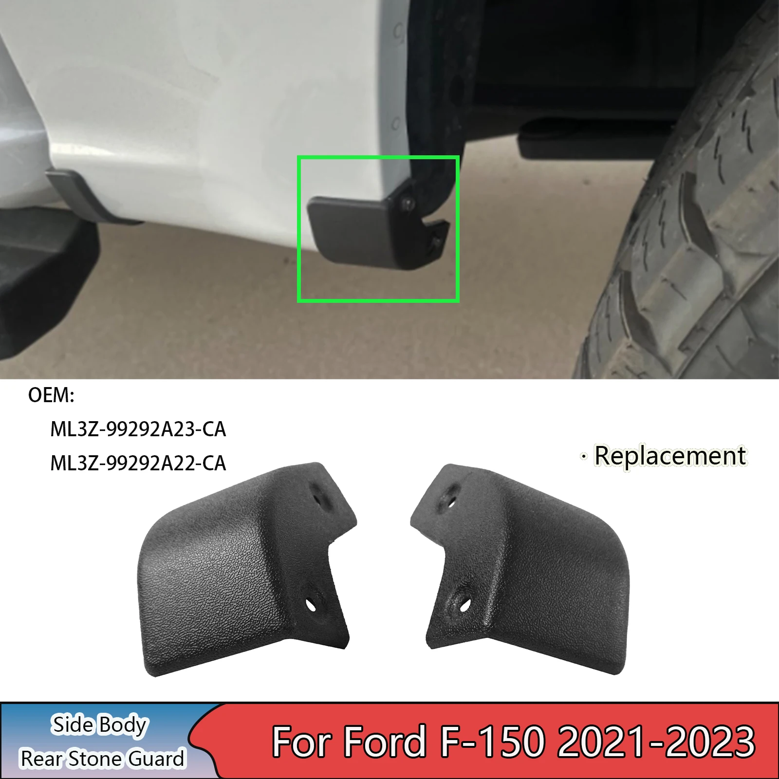 

Car Side Body Rear Stone Guard For Ford F-150 2021-2023 Replacement Parts OEM ML3Z-99292A23-CA ML3Z-99292A22-CA Accessories