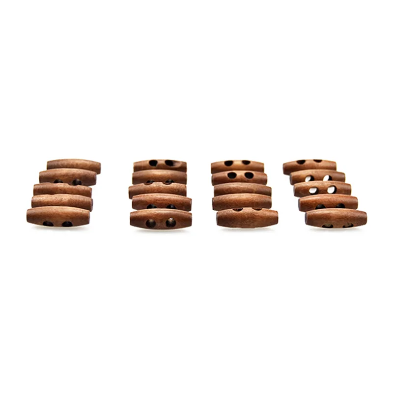 

500 Pieces Olive Shape Wooden Toggles Buttons 2 Holes Sewing Buttons For Clothes Decor