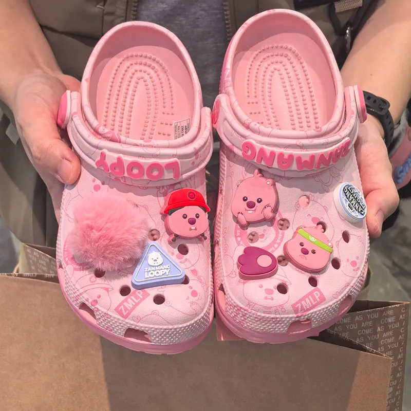 

New Loopyed Co Branded Hole Shoes Children'S Adult Breathable Beach Sandals Soft Summer Slippers Girls Casual Shoes Kids Gifts
