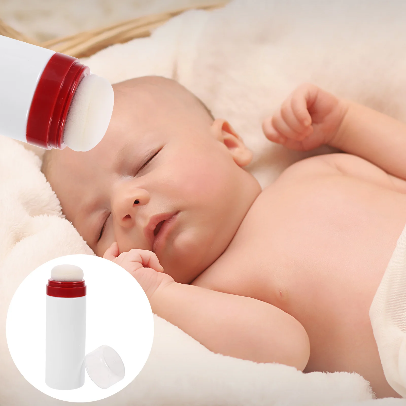 Toallitas húmedas, caja de esponjas en polvo, botella de talco, almacenamiento infantil, soporte portátil para el cuerpo de almidón de maíz, blanco, bebé y niño