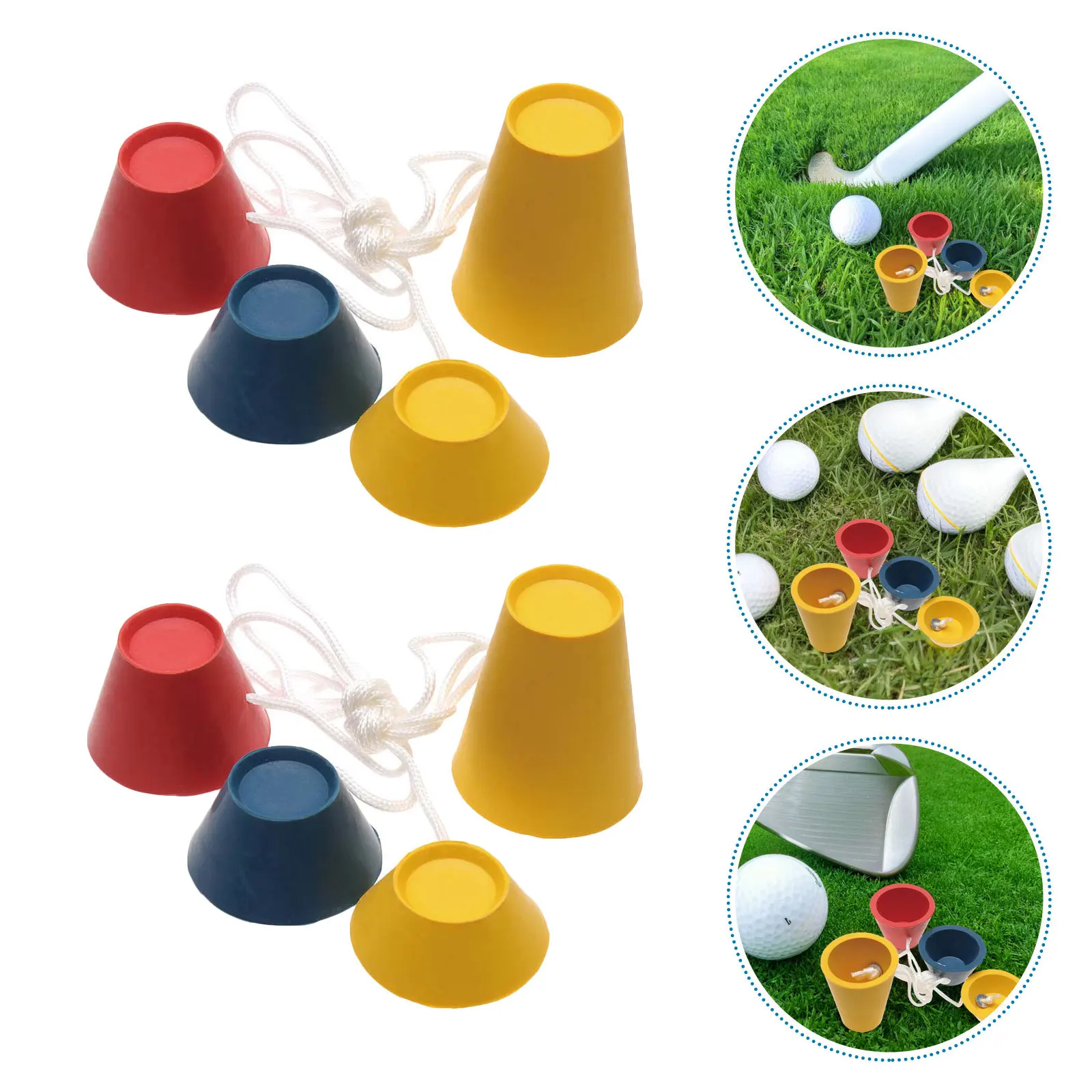 6 مجموعة المطاط جولف تيز حية اللون الترميز 11 16 22 36 مللي متر جولف لوازم التدريب القيادة المدى حصيرة حامل المطاط تيز