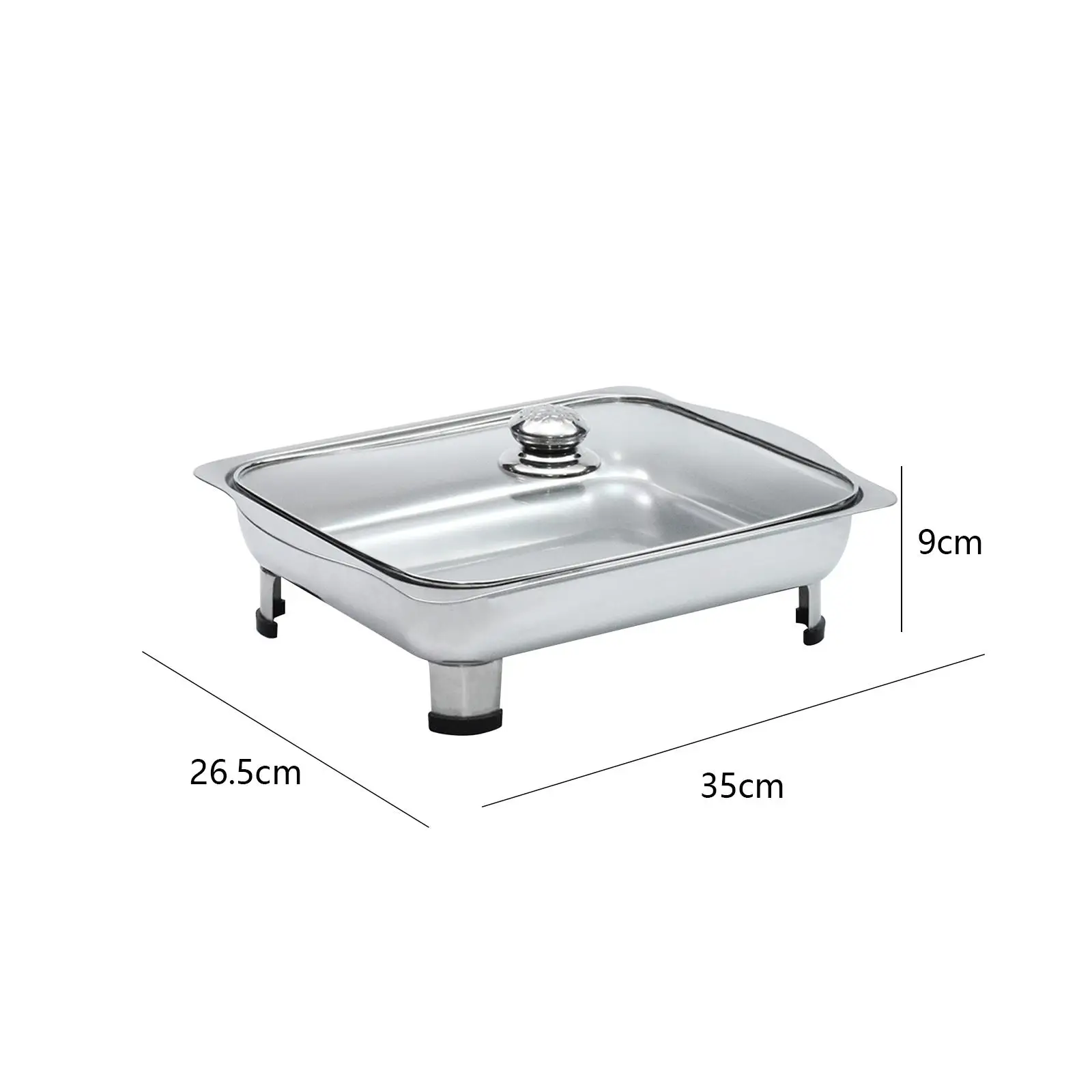 طبق الغضب مستطيل بوفيه طبق صينية تخدم صينية الفولاذ المقاوم للصدأ الشافر للعطلات مسلية نزهة مأدبة عيد ميلاد