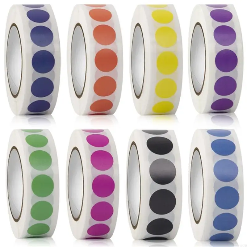 W8ed Colorful Dot Sticker Auto Adhesive Label Sticker pour l'école le bureau