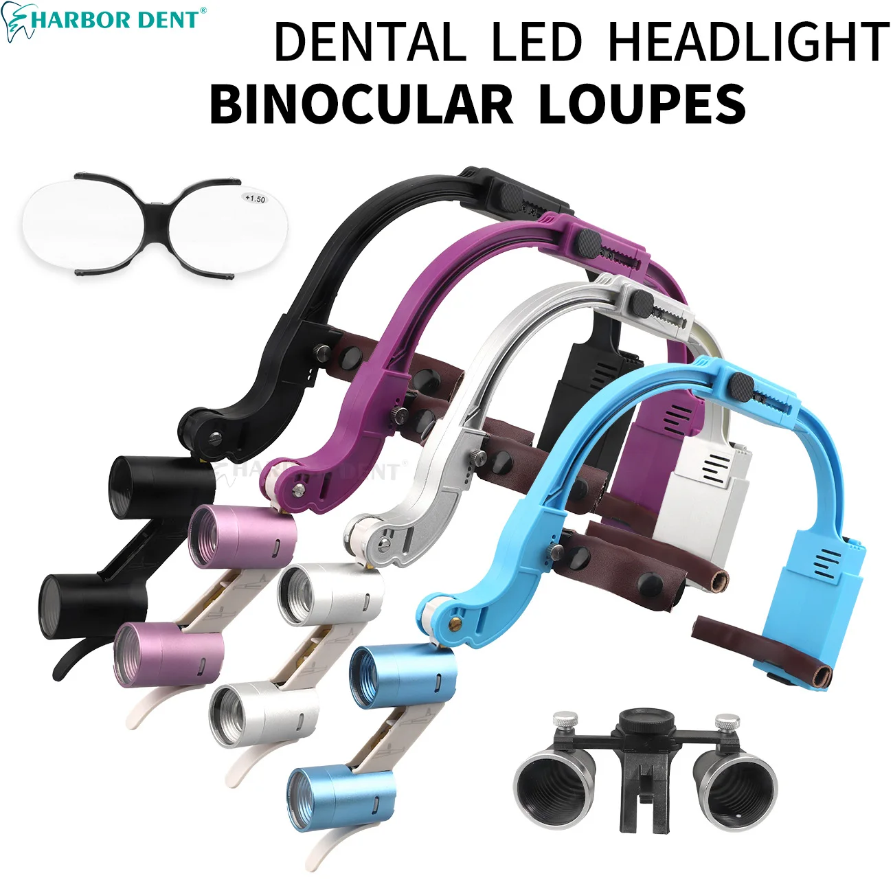 Dental Loupes LED Head Light Lamp 2.5X 3.5X Magnification Binocular Dentistry Surgical Magnifier With Comfortable Headband