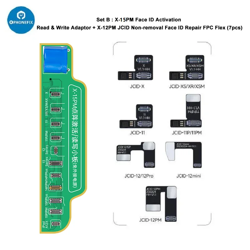 Imagem -06 - Jcid-reparo de Identificação Facial sem Solda Cabo Fpc Flex Iphone x xs Max xr 11 11 Pro 11 Pro 11 Pro Max 12 Mini 12 Pro Max