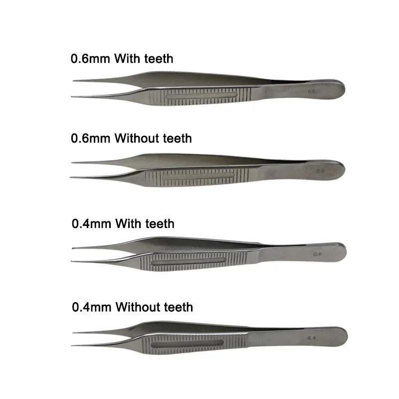 

GREATLH Stainless Steel Tissue Forceps Plastic Surgery Tweezers Autoclavable Teeth/teethless Tweezers Pliers