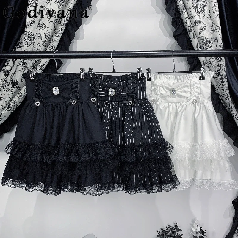IMU Japanese Mine Mass-Produced Sweet Lolita Skirt Spring and Autumn New Girl's High-Waist Slim Mini Skirt Knitted Sweater Pullo