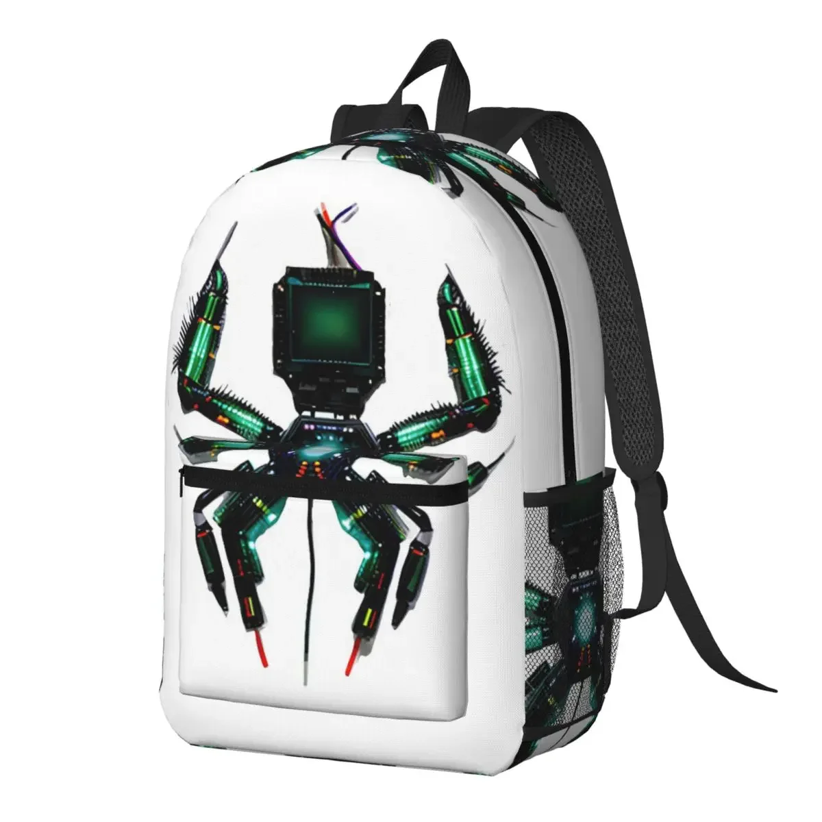 Electronic Machinery Red Black Spider Backpack Daypack Large Capacity Boys Girls BookBag School Bag Shoulder Bags for Men Women