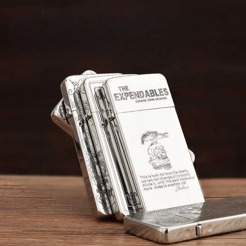 

Zorro ZC5 Тонкая и ультратонкая керосиновая зажигалка с лазерной гравировкой, легкая, портативная и ветрозащитная для подарков