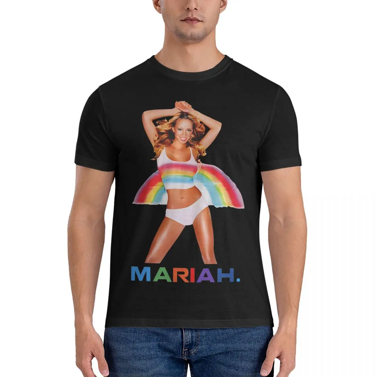 Men\'s Barbie T Shirts Mariah Carey 100% Cotton Tops Awesome Short Sleeve Round Neck Tees Printed T-Shirts