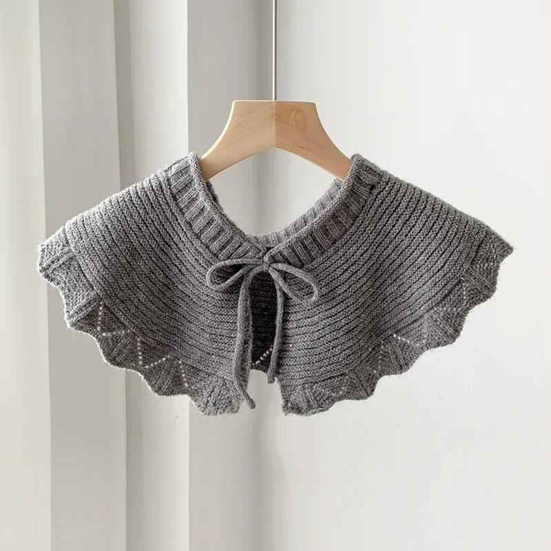 Dames Cape Doll Kraag Dames herfst en winter Nieuwe gebreide schouder- en nepkraag Veelzijdige wollen sjaal