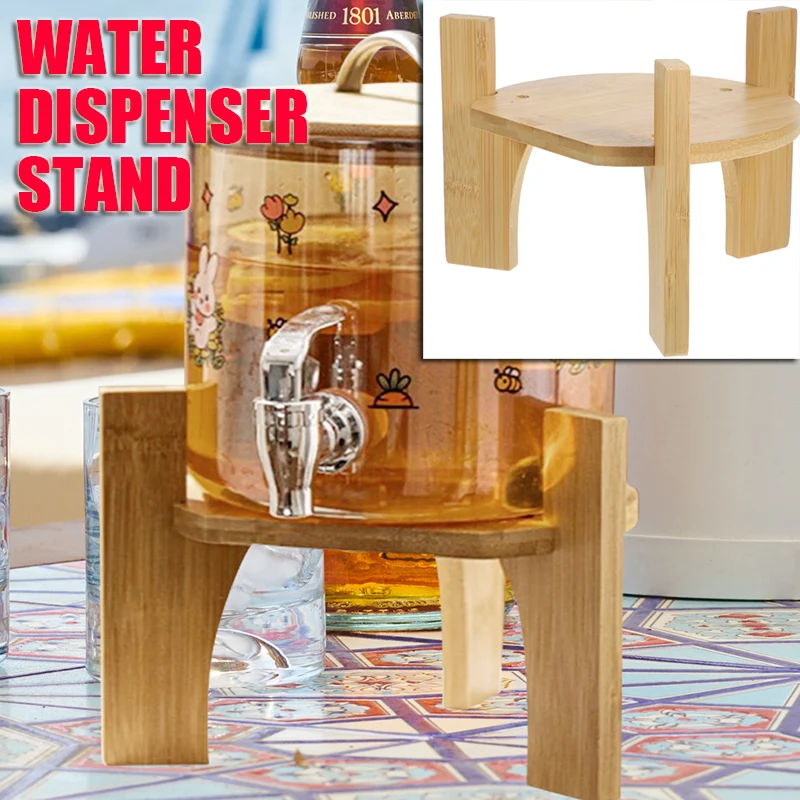 

Bamboo Base Dispenser Stand Only Beverage Holder Water Jug Vase Tea Drinks Bamboo Base Beverage Dispenser for Fish Tank