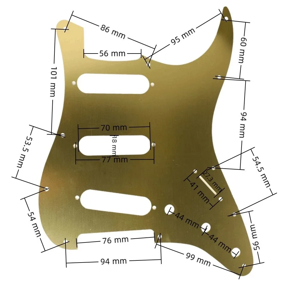 Aluminum Alloy Electric Guitar Pickguard​ ​Panel Cover​ ​Front Plate​ For ​Strat Pickguard ​SSS Silver/Black/Gold view 4