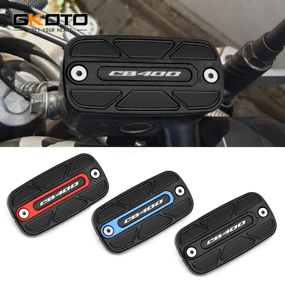 GKOTO Motorcycle CNC Front Brake Fluid Reservoir Cover Cap Decorative Guard For Honda CB400SF CB 400 SF CB 400 VTEC