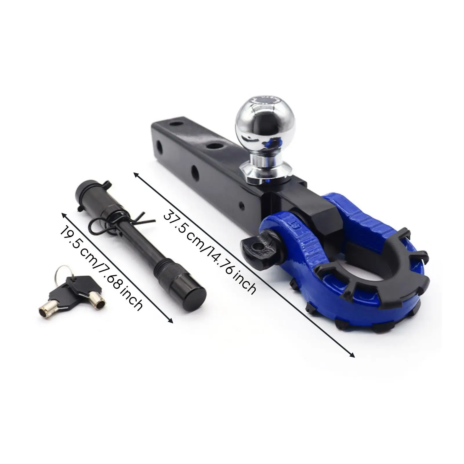Heavy Duty Trailer Hitch Hook 45 Steel Rounded Recovery Opening Adjustable Arm for Truck and Jeep