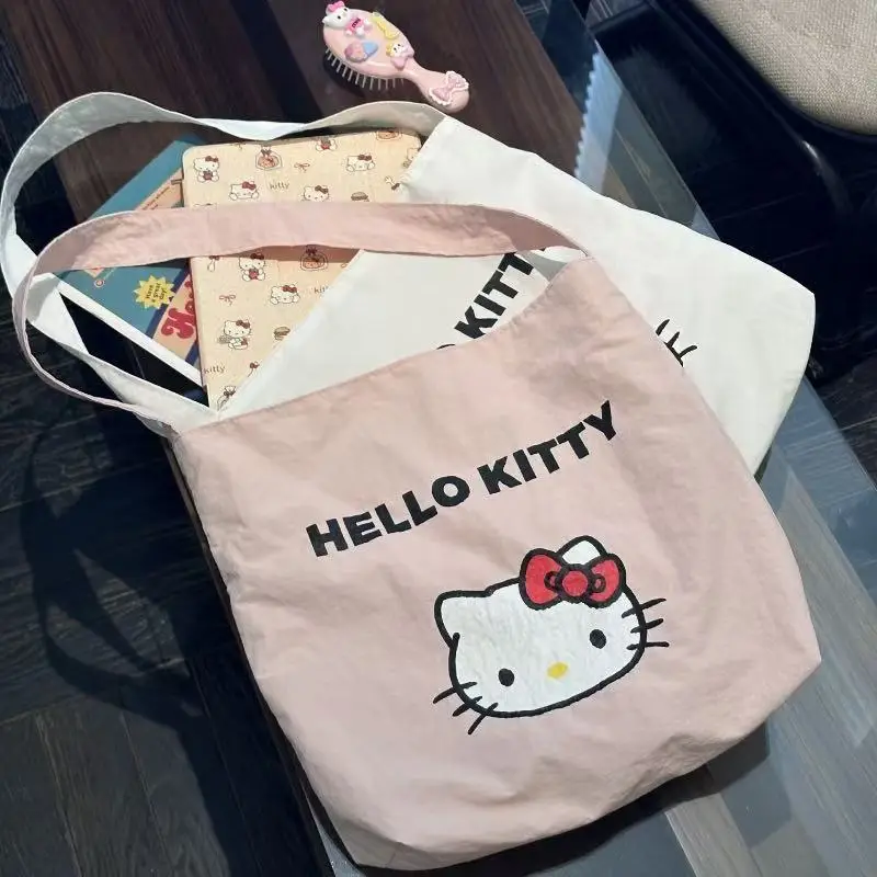 

Сумки в стиле аниме Sanrio, женские сумки с ручкой Hello Kitty, кавайная сумка на одно плечо, сумка с котом, легкая сумка для покупок