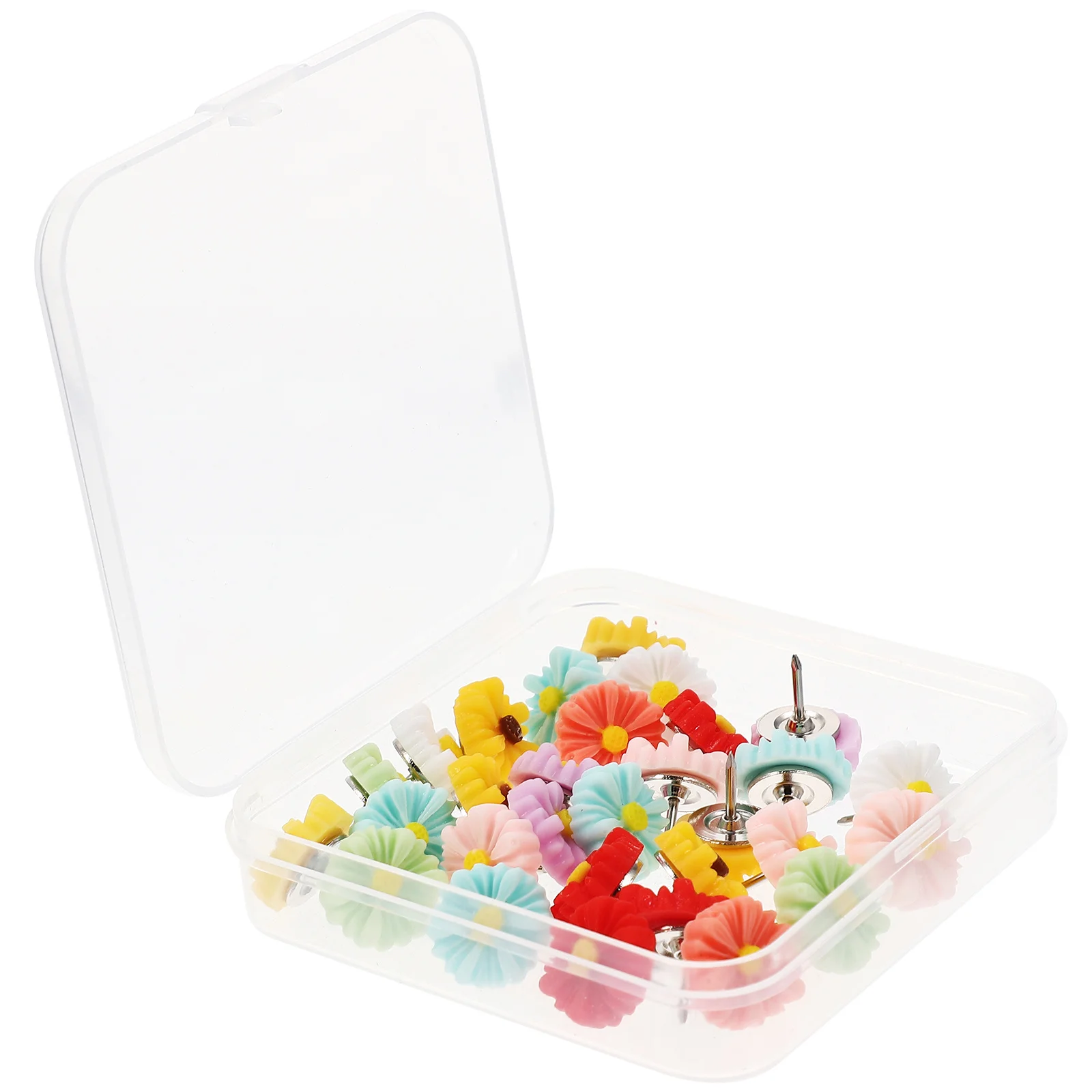 30 قطعة على شكل زهرة الإبهام المسامير قسط الراتنج دبابيس الضغط متعددة الوظائف قابلة لإعادة الاستخدام للمنزل مكتب خريطة عرض خريطة الإمدادات