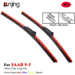 LNJING Colorful Hybrid Wiper Blades For SAAB 9 3 93 9-3 Aero YS3D YS3F E50 1998 2003 2008 2012 2015 Model Car Accessories Parts