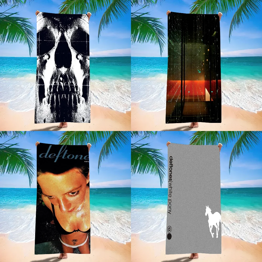 Singer D-Deftones Toalla de poni blanca Toalla de playa Tamaño grande Viajes al aire libre Camping Toallas absorbentes