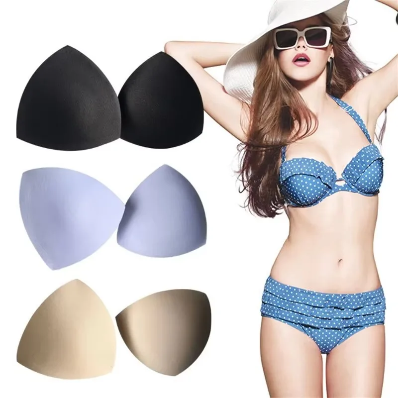 Bikini Inserts Summer Swimsuit Padding Inserts Push Up Women Clothes Accessories Foam Triangle Sponge Pads Chest Cups Breast Bra