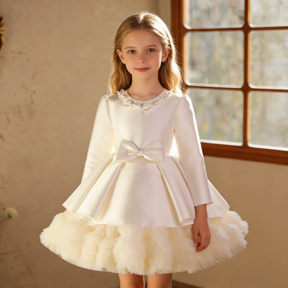 Kids Birthday Party Dress Dress Girls Host Performance Skirt Formal Celebration Attire Piano Recital Gown Flower Girl Princess