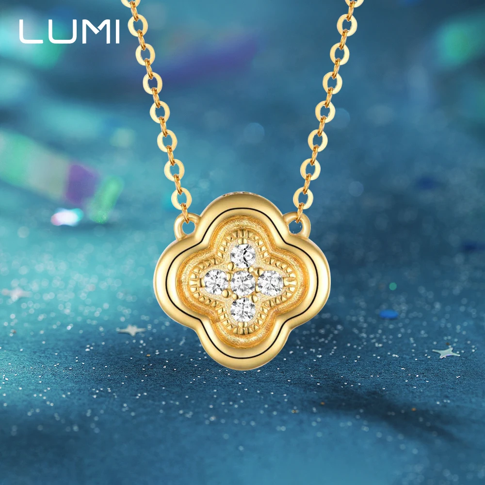 

Ожерелье с муассанитом и четырьмя листами клевера цвета D, 18 карат, серебряный кулон 925 пробы, подвеска на удачу, подарок на бриллианты для женщин