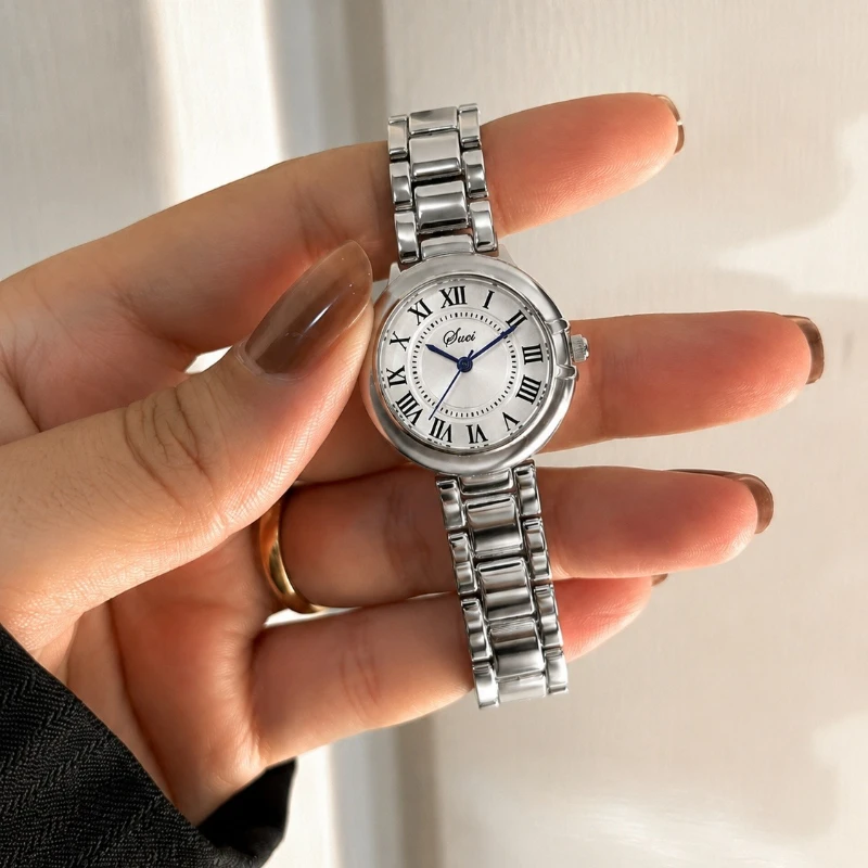 

Fashion Roman Numerals Women's Watch Luxury Slim Stainless Steel Quartz Wristwatch Elegant Dress Ladies Clock Gift reloj mujer