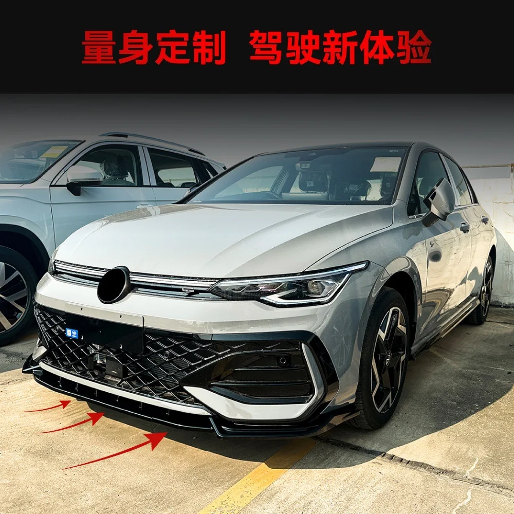 For VW Golf 8.5 R-Line / GTI 2024+, Front Lip / Chin Spoiler Front Bumper Splitter, Sporty Upgrade, Direct Fit.
